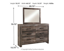 Load image into Gallery viewer, Wynnlow Queen Crossbuck Panel Bed with Mirrored Dresser
