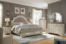 Load image into Gallery viewer, Realyn King Upholstered Bed with Mirrored Dresser and Chest
