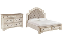 Load image into Gallery viewer, Realyn King Upholstered Bed with Dresser
