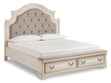 Load image into Gallery viewer, Realyn Queen Upholstered Bed with Mirrored Dresser
