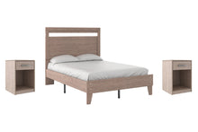 Load image into Gallery viewer, Flannia Full Panel Platform Bed with 2 Nightstands
