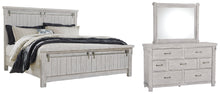 Load image into Gallery viewer, Brashland Queen Panel Bed with Mirrored Dresser
