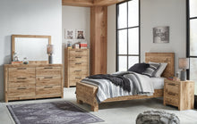 Load image into Gallery viewer, Hyanna Twin Panel Bed with Mirrored Dresser and 2 Nightstands
